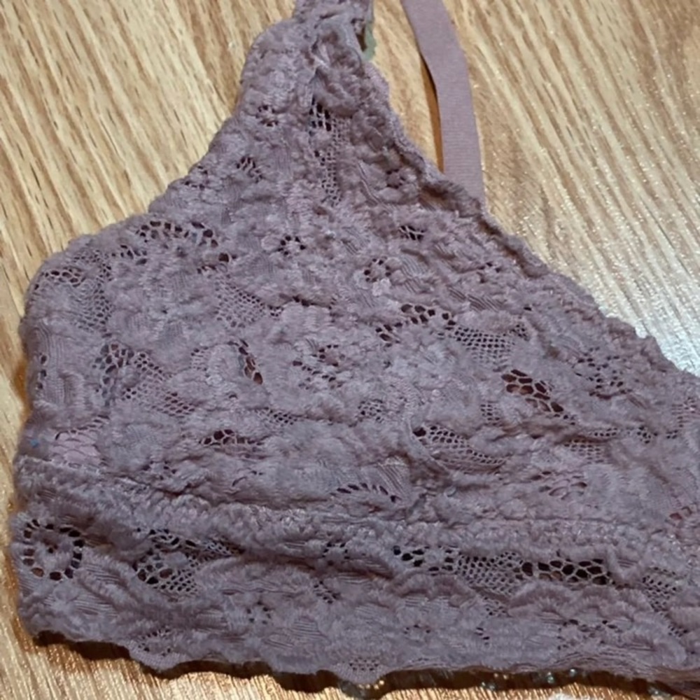 Urbanology Women Dusty Mauve Floral Lace Bralette Size Medium Adjustable Straps - Picture 2 of 5